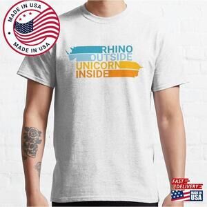 Rhino Outside Unicorn Inside Classic T-Shirt